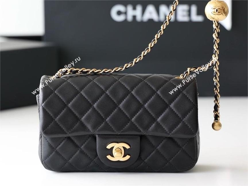 chanel Gold BALL LEATHER SMALL flap bag AS1787 BLACK (ORIGINAL QUALITY) (SHUNYANG-240222-14)