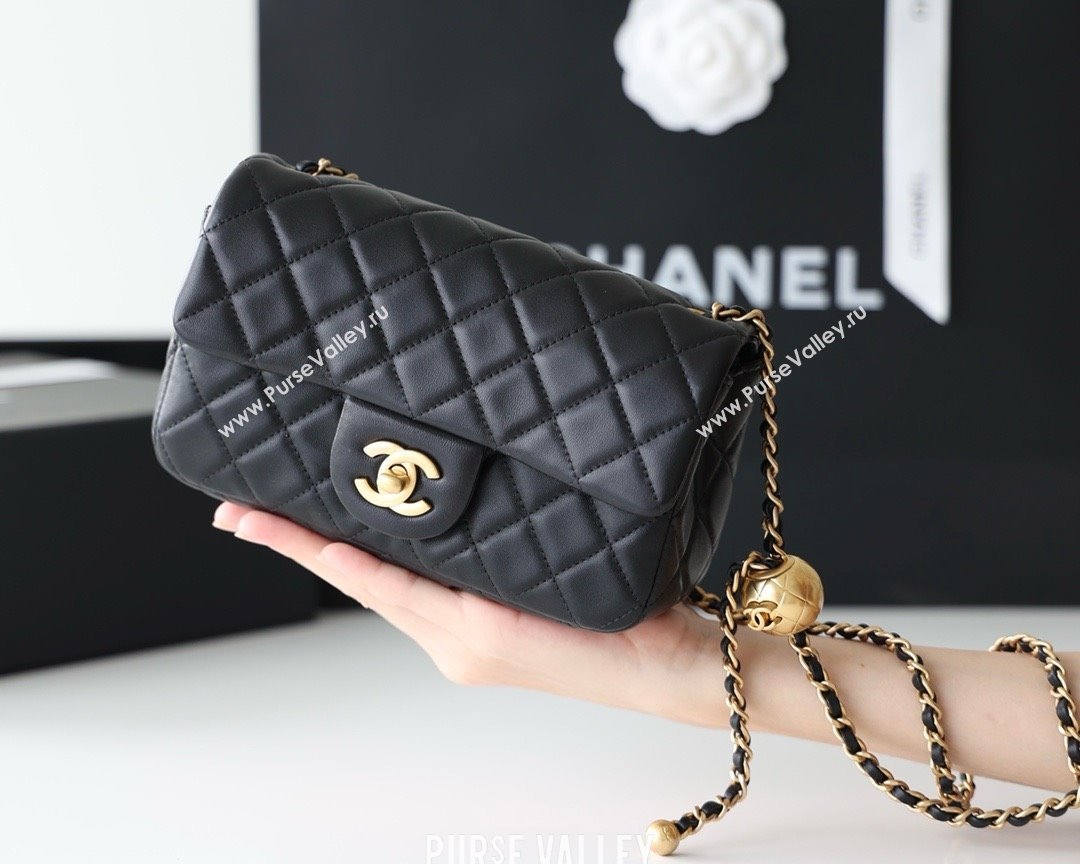 chanel Gold BALL LEATHER SMALL flap bag AS1787 BLACK (ORIGINAL QUALITY) (SHUNYANG-240222-14)