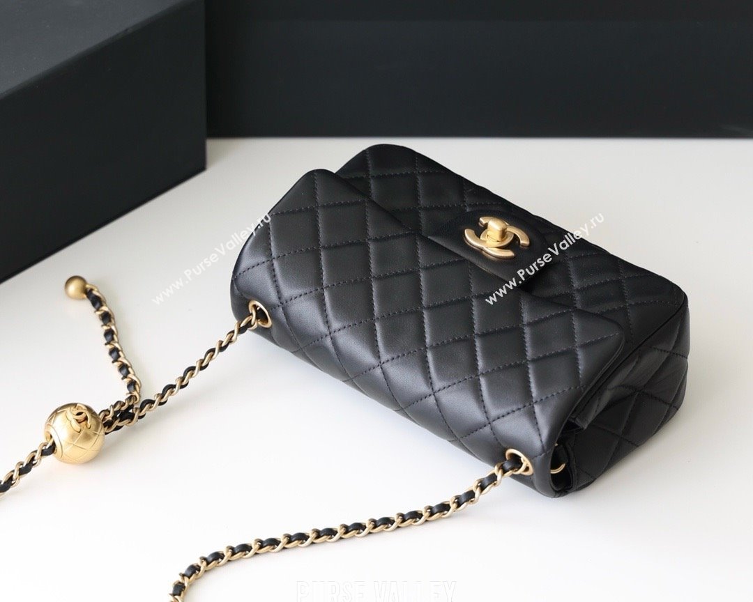 chanel Gold BALL LEATHER SMALL flap bag AS1787 BLACK (ORIGINAL QUALITY) (SHUNYANG-240222-14)