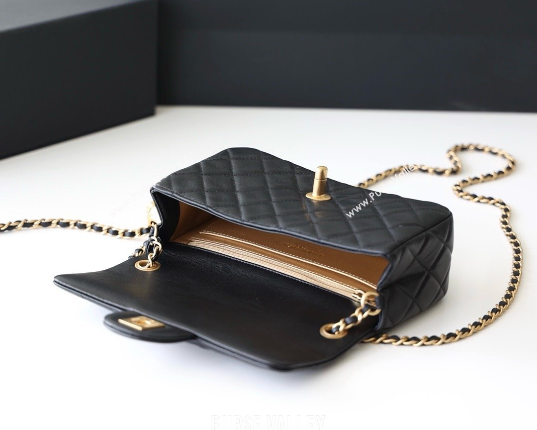 chanel Gold BALL LEATHER SMALL flap bag AS1787 BLACK (ORIGINAL QUALITY) (SHUNYANG-240222-14)