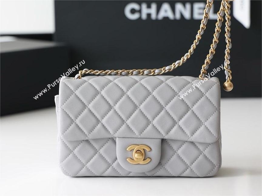 chanel Gold BALL LEATHER SMALL flap bag AS1787 PALE GRAY(ORIGINAL QUALITY) (SHUNYANG-240222-15)