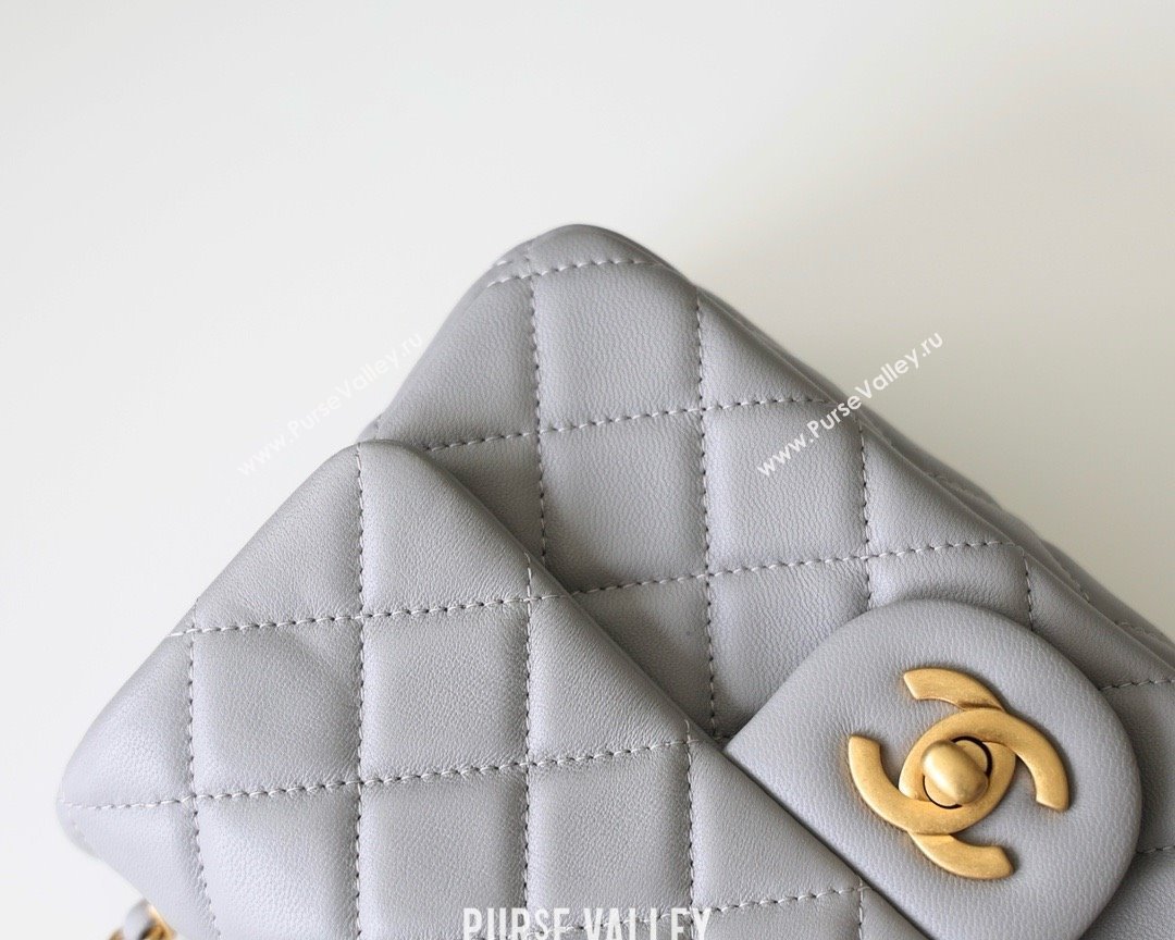 chanel Gold BALL LEATHER SMALL flap bag AS1787 PALE GRAY(ORIGINAL QUALITY) (SHUNYANG-240222-15)