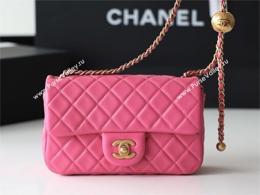 chanel Gold BALL LEATHER SMALL flap bag AS1787 fuchsia(ORIGINAL QUALITY) (SHUNYANG-240222-16)