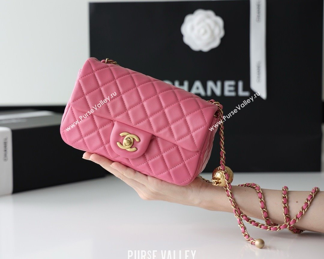 chanel Gold BALL LEATHER SMALL flap bag AS1787 fuchsia(ORIGINAL QUALITY) (SHUNYANG-240222-16)