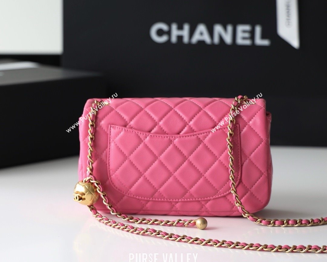 chanel Gold BALL LEATHER SMALL flap bag AS1787 fuchsia(ORIGINAL QUALITY) (SHUNYANG-240222-16)