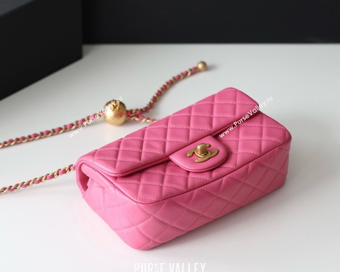 chanel Gold BALL LEATHER SMALL flap bag AS1787 fuchsia(ORIGINAL QUALITY) (SHUNYANG-240222-16)