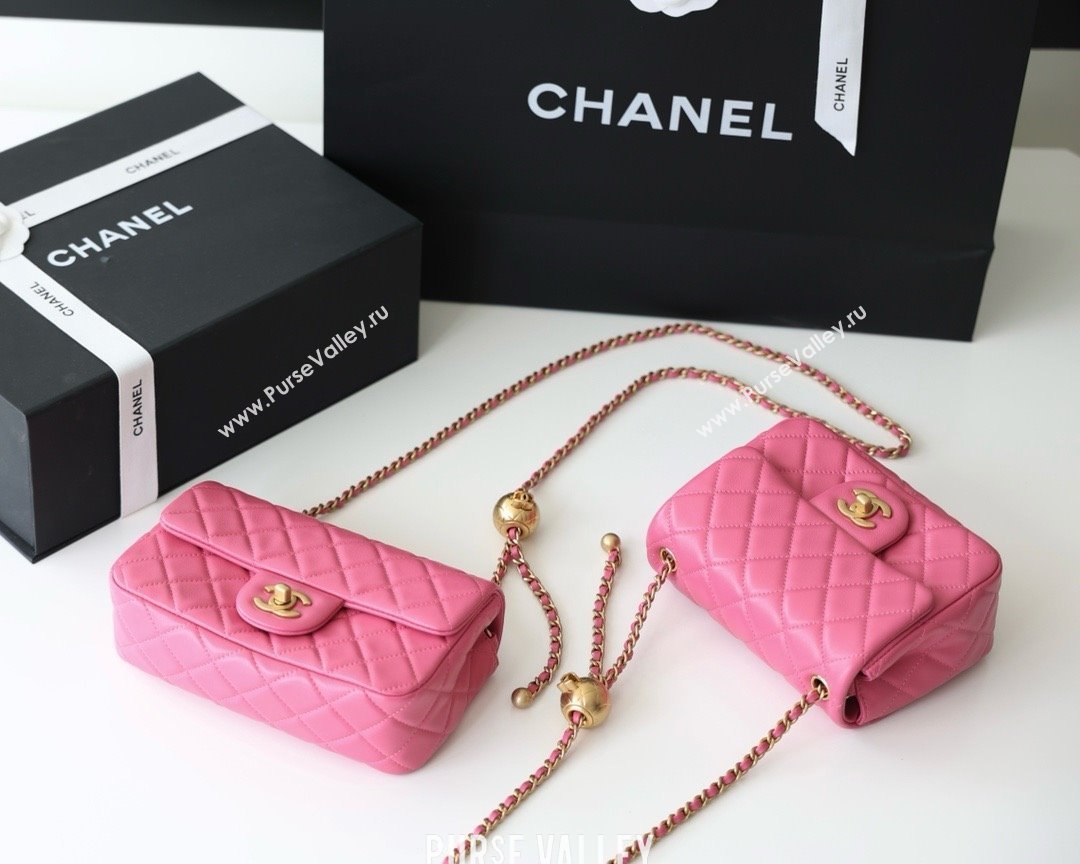 chanel Gold BALL LEATHER SMALL flap bag AS1787 fuchsia(ORIGINAL QUALITY) (SHUNYANG-240222-16)