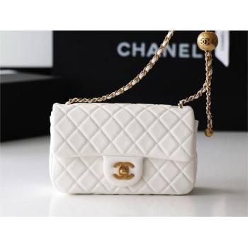 chanel Gold BALL LEATHER SMALL flap bag AS1787 white (ORIGINAL QUALITY) (SHUNYANG-240222-17)