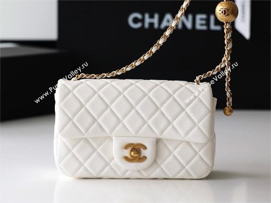 chanel Gold BALL LEATHER SMALL flap bag AS1787 white (ORIGINAL QUALITY) (SHUNYANG-240222-17)