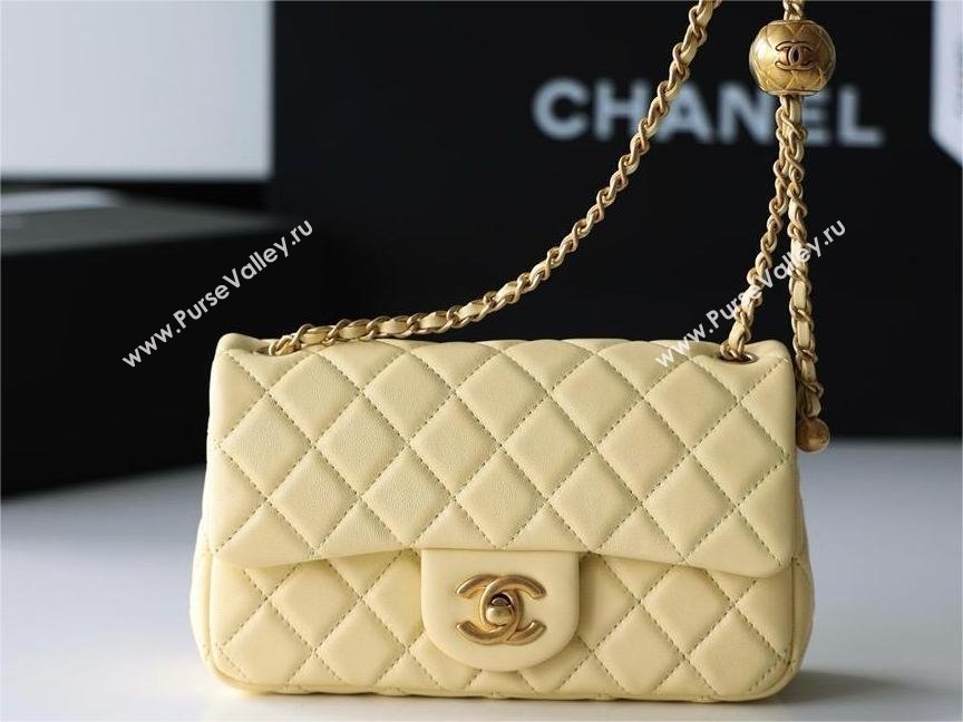 chanel Gold BALL LEATHER SMALL flap bag AS1787 yellow (ORIGINAL QUALITY) (SHUNYANG-240222-20)