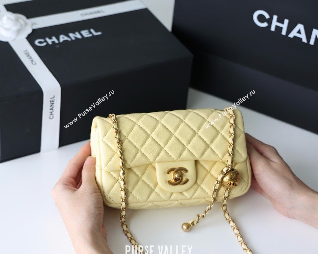 chanel Gold BALL LEATHER SMALL flap bag AS1787 yellow (ORIGINAL QUALITY) (SHUNYANG-240222-20)