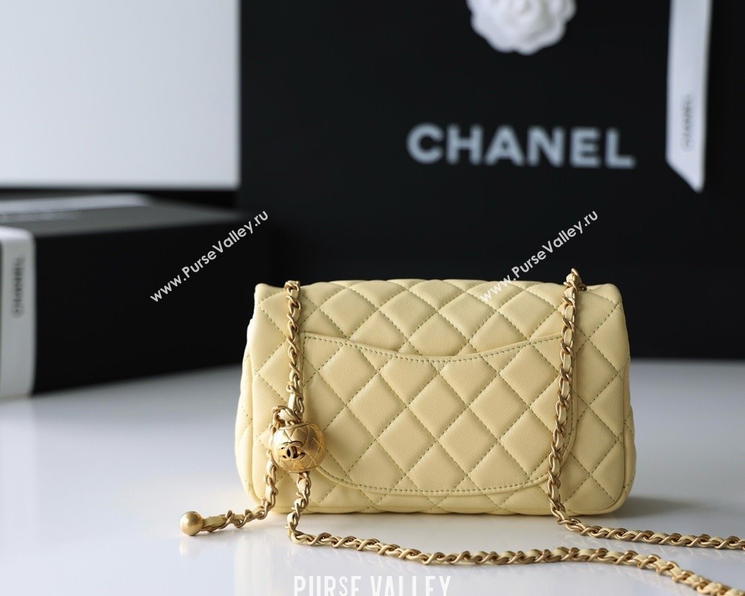 chanel Gold BALL LEATHER SMALL flap bag AS1787 yellow (ORIGINAL QUALITY) (SHUNYANG-240222-20)