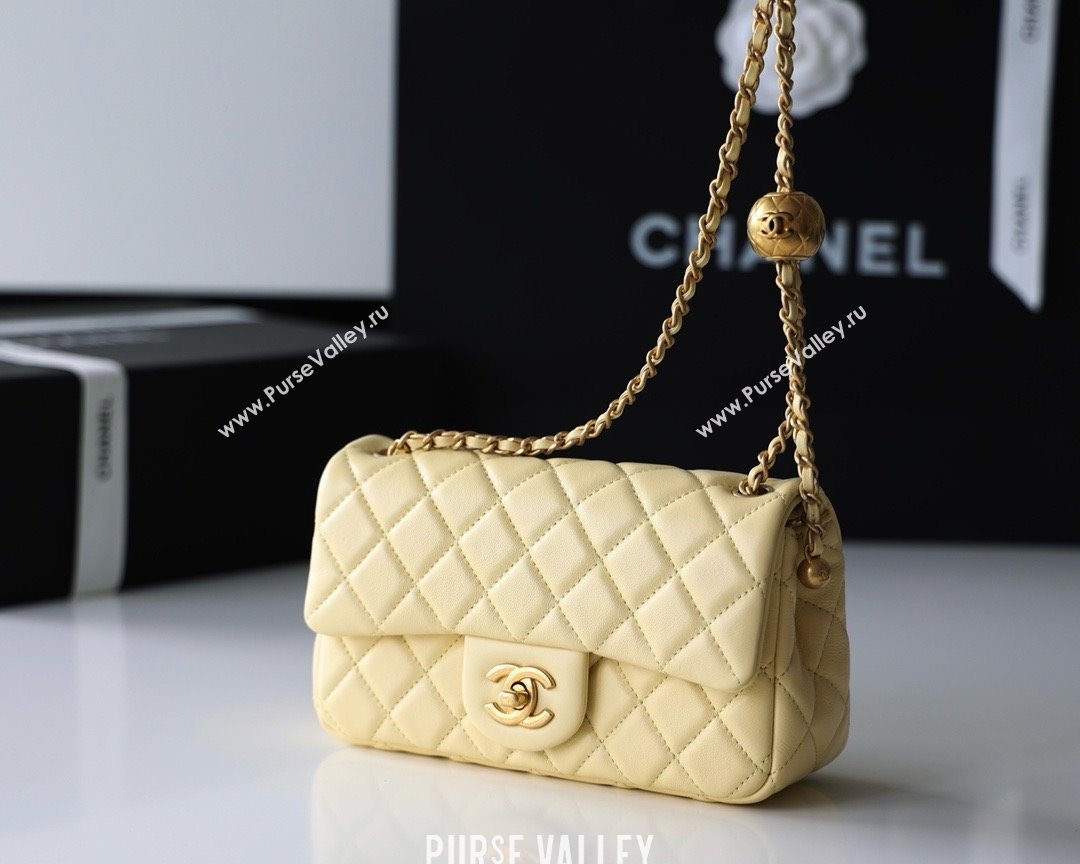 chanel Gold BALL LEATHER SMALL flap bag AS1787 yellow (ORIGINAL QUALITY) (SHUNYANG-240222-20)