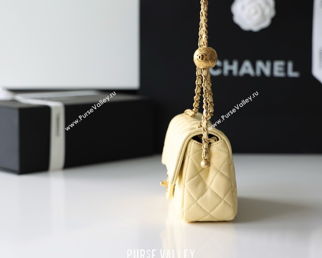 chanel Gold BALL LEATHER SMALL flap bag AS1787 yellow (ORIGINAL QUALITY) (SHUNYANG-240222-20)