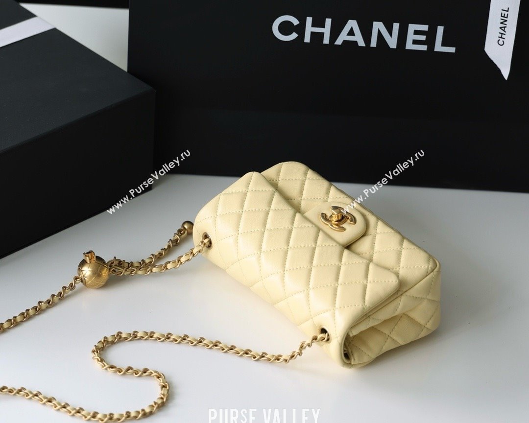 chanel Gold BALL LEATHER SMALL flap bag AS1787 yellow (ORIGINAL QUALITY) (SHUNYANG-240222-20)