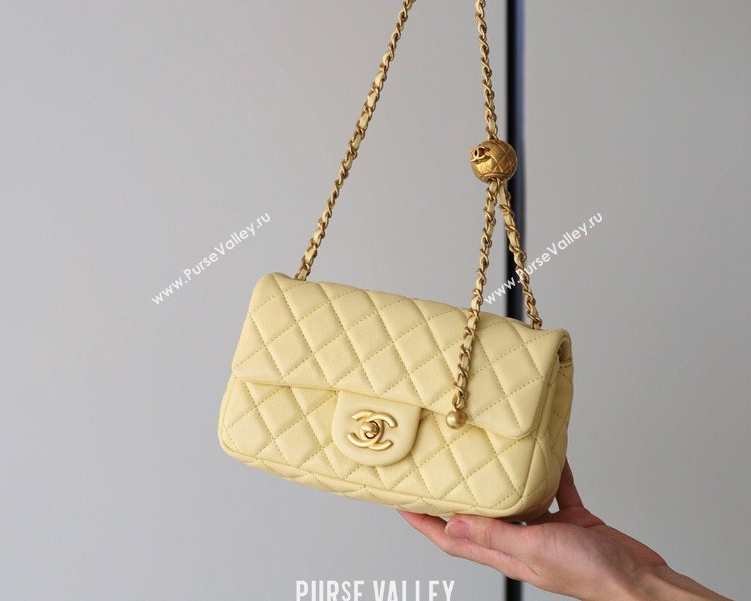 chanel Gold BALL LEATHER SMALL flap bag AS1787 yellow (ORIGINAL QUALITY) (SHUNYANG-240222-20)