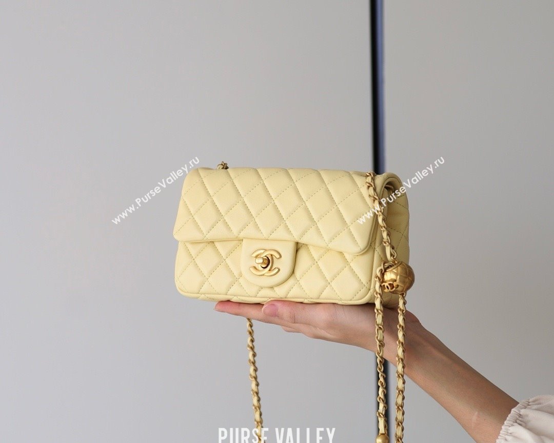 chanel Gold BALL LEATHER SMALL flap bag AS1787 yellow (ORIGINAL QUALITY) (SHUNYANG-240222-20)