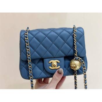 chanel Gold BALL LEATHER MINI flap bag AS1786 navy blue(ORIGINAL QUALITY) (SHUNYANG-240222-03)