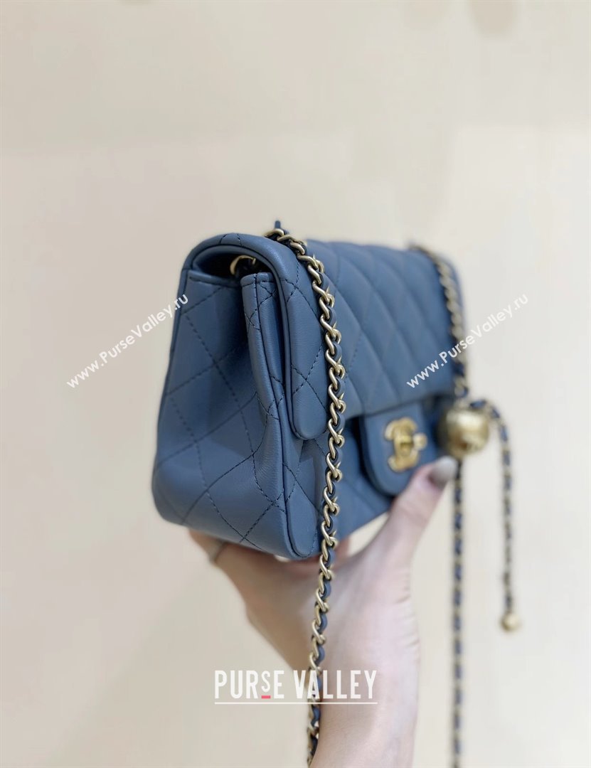 chanel Gold BALL LEATHER MINI flap bag AS1786 navy blue(ORIGINAL QUALITY) (SHUNYANG-240222-03)