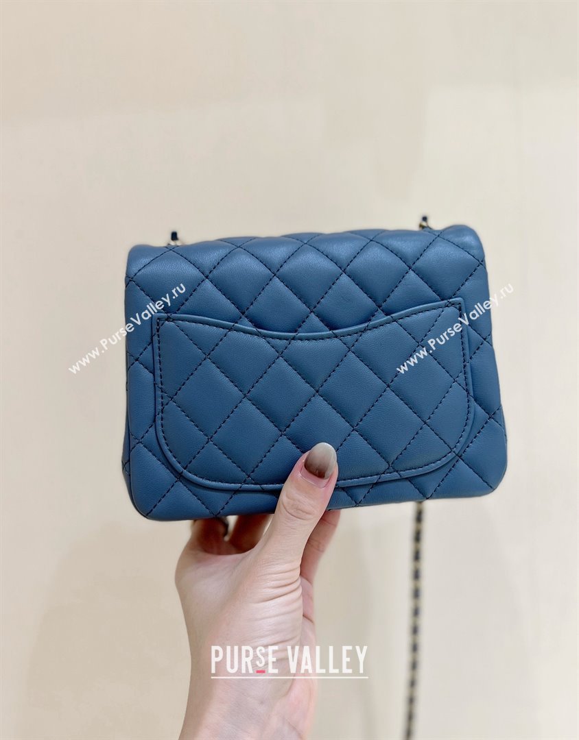 chanel Gold BALL LEATHER MINI flap bag AS1786 navy blue(ORIGINAL QUALITY) (SHUNYANG-240222-03)