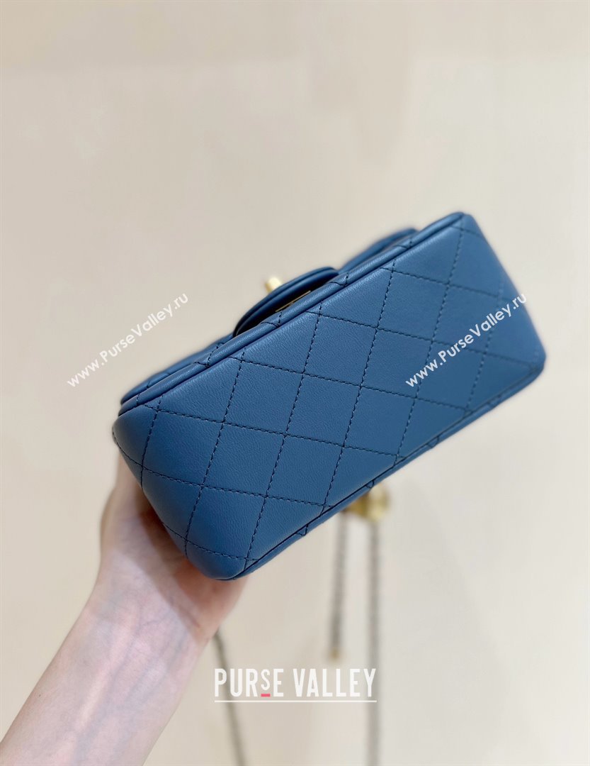 chanel Gold BALL LEATHER MINI flap bag AS1786 navy blue(ORIGINAL QUALITY) (SHUNYANG-240222-03)