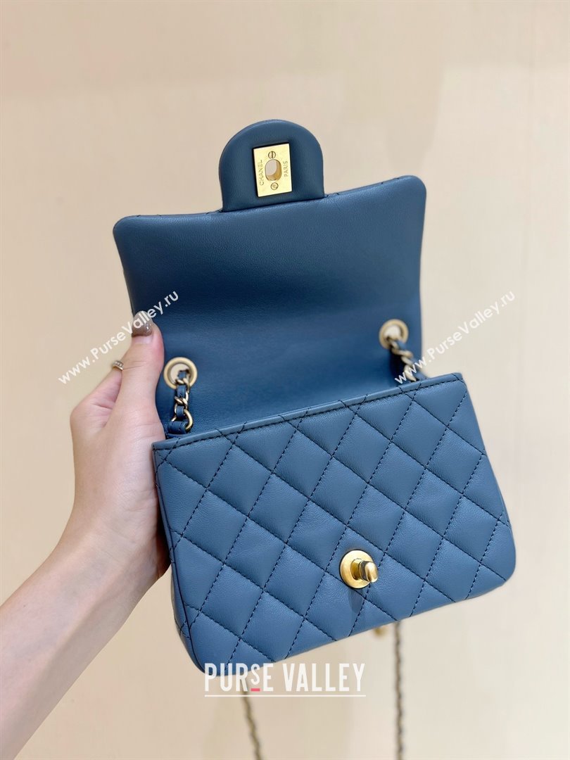 chanel Gold BALL LEATHER MINI flap bag AS1786 navy blue(ORIGINAL QUALITY) (SHUNYANG-240222-03)