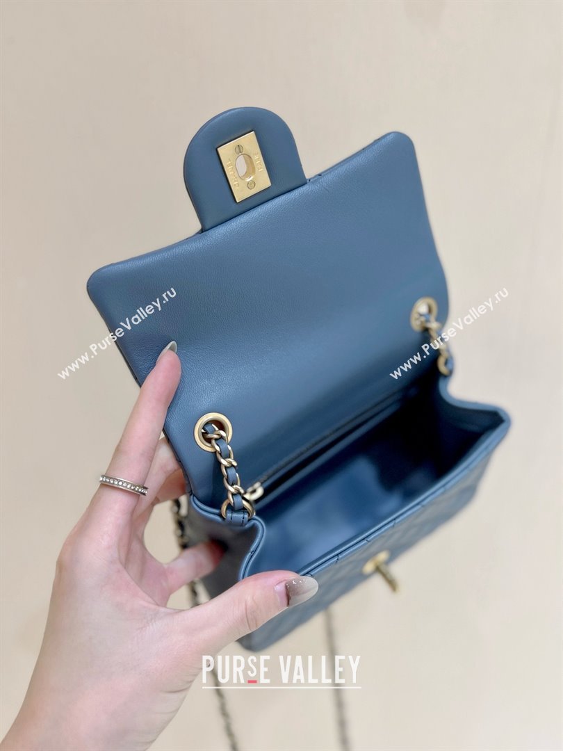 chanel Gold BALL LEATHER MINI flap bag AS1786 navy blue(ORIGINAL QUALITY) (SHUNYANG-240222-03)