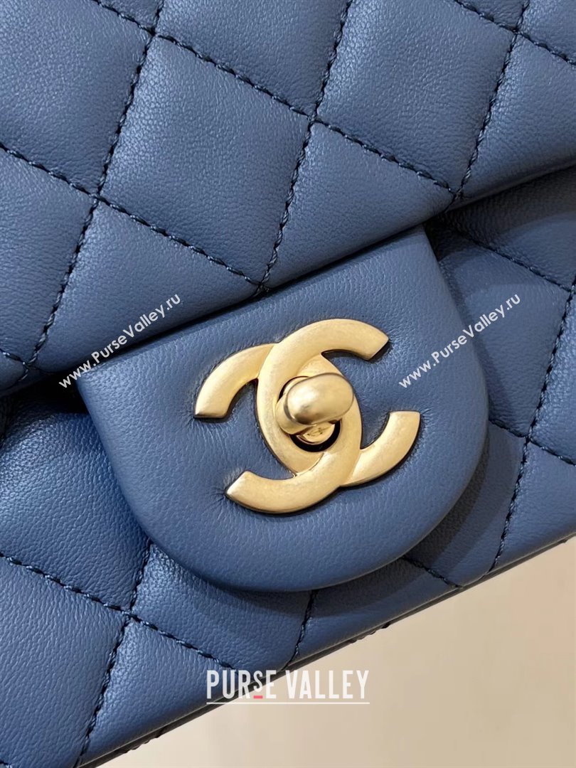 chanel Gold BALL LEATHER MINI flap bag AS1786 navy blue(ORIGINAL QUALITY) (SHUNYANG-240222-03)