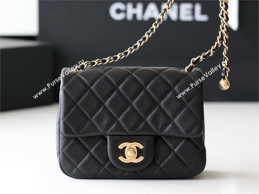 chanel Gold BALL LEATHER MINI flap bag AS1786 black (ORIGINAL QUALITY) (SHUNYANG-240222-04)