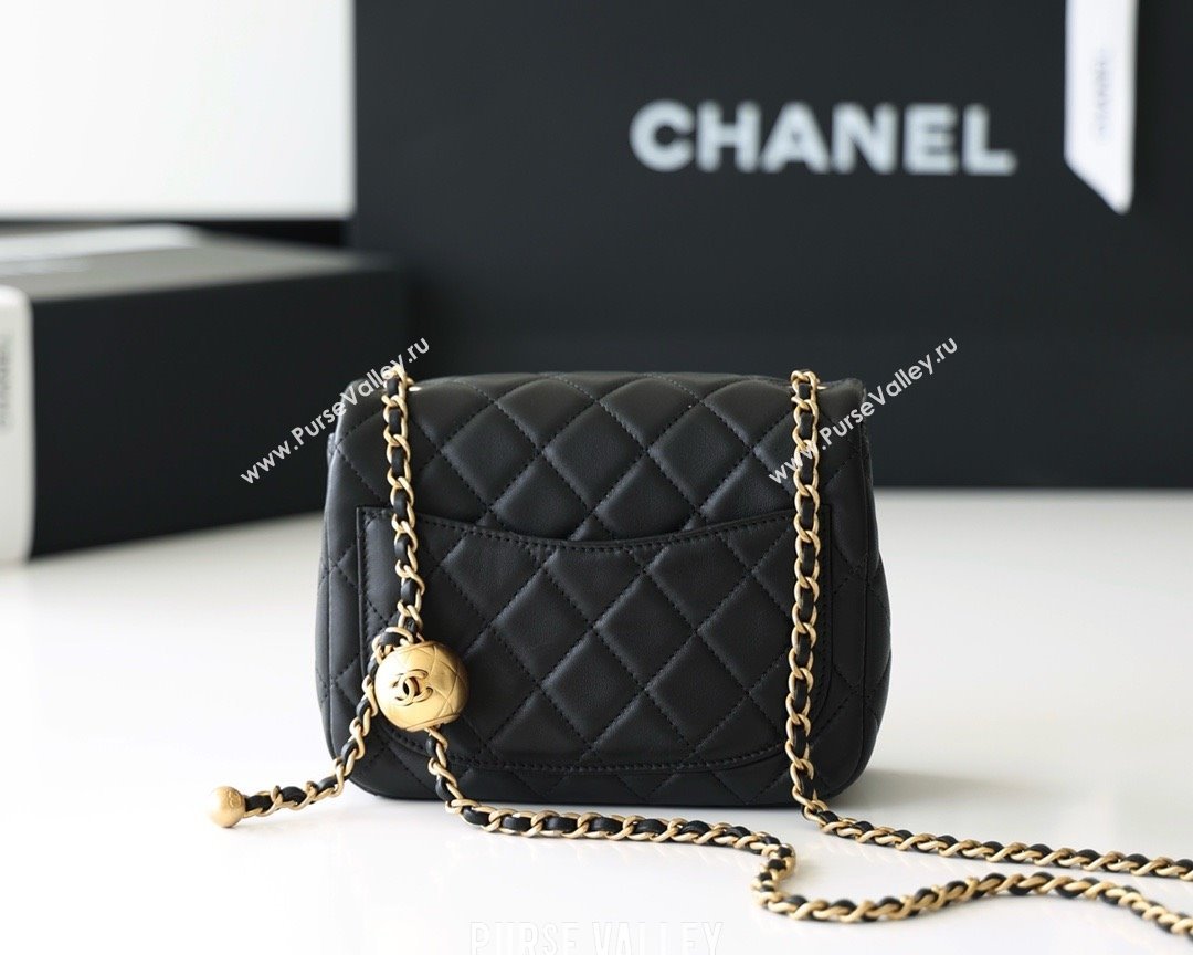 chanel Gold BALL LEATHER MINI flap bag AS1786 black (ORIGINAL QUALITY) (SHUNYANG-240222-04)