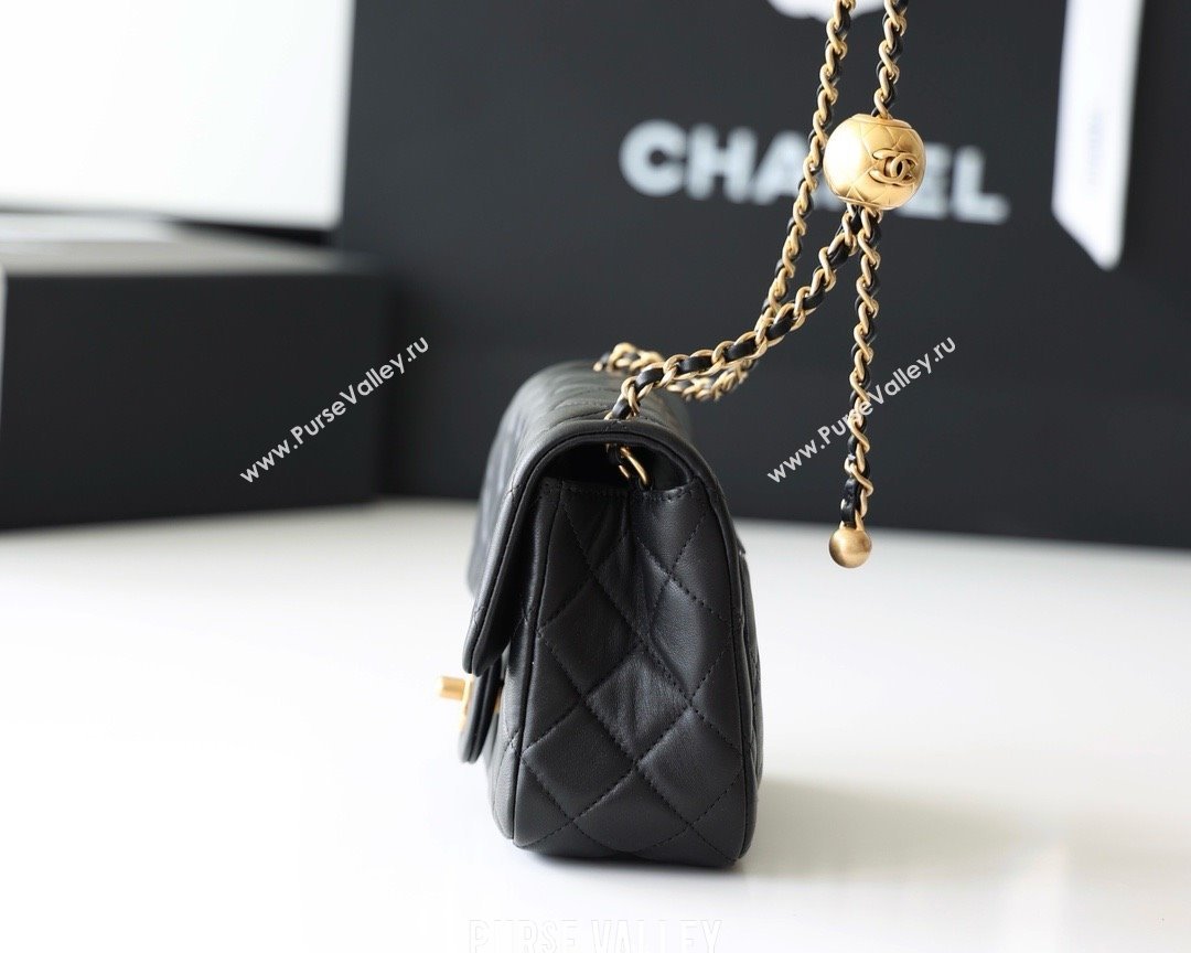 chanel Gold BALL LEATHER MINI flap bag AS1786 black (ORIGINAL QUALITY) (SHUNYANG-240222-04)