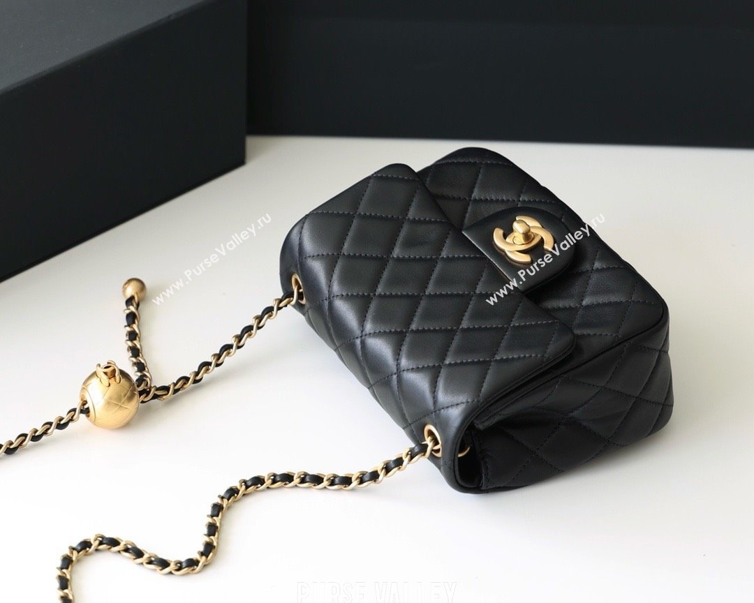 chanel Gold BALL LEATHER MINI flap bag AS1786 black (ORIGINAL QUALITY) (SHUNYANG-240222-04)