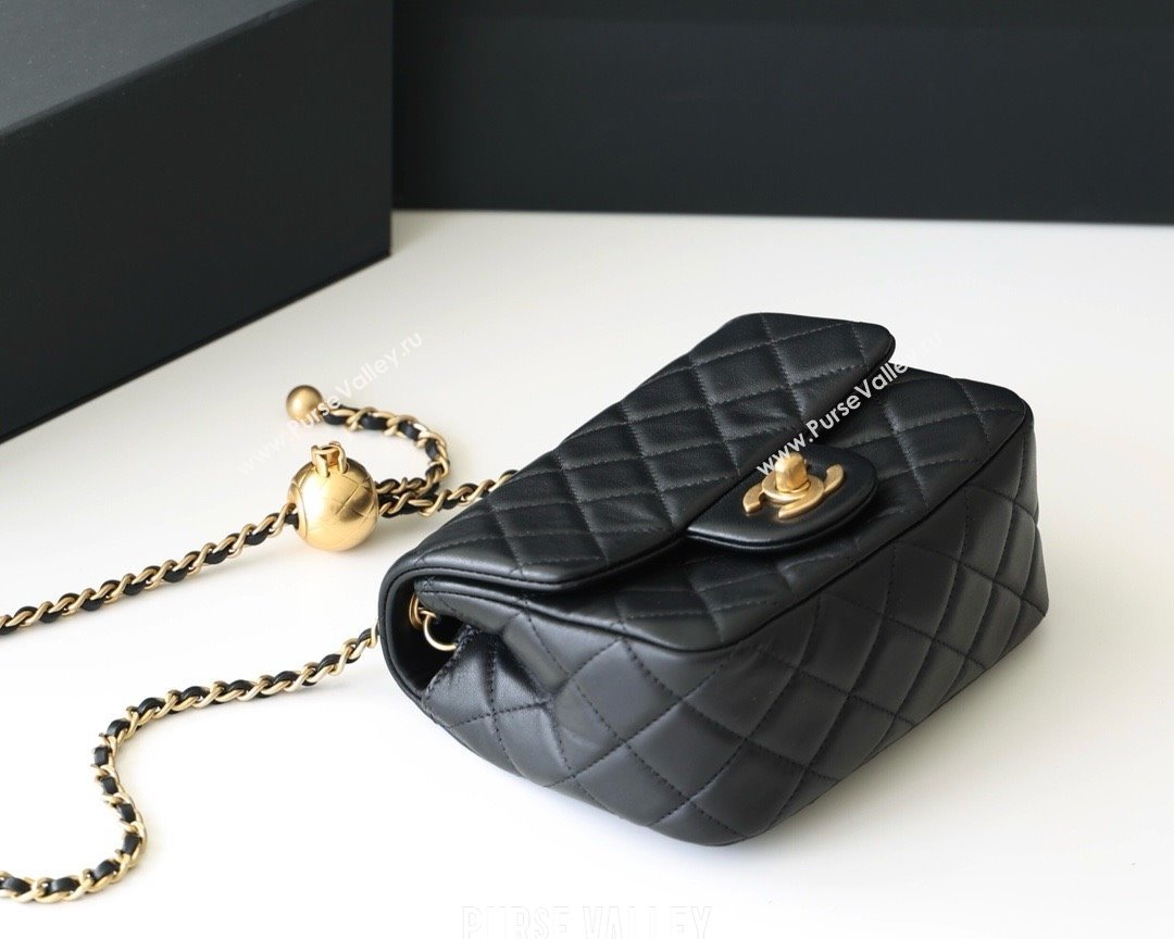 chanel Gold BALL LEATHER MINI flap bag AS1786 black (ORIGINAL QUALITY) (SHUNYANG-240222-04)