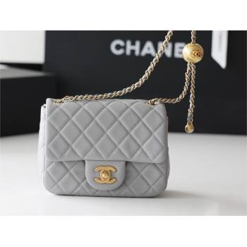 chanel Gold BALL LEATHER MINI flap bag AS1786 pale gray (ORIGINAL QUALITY) (SHUNYANG-240222-05)