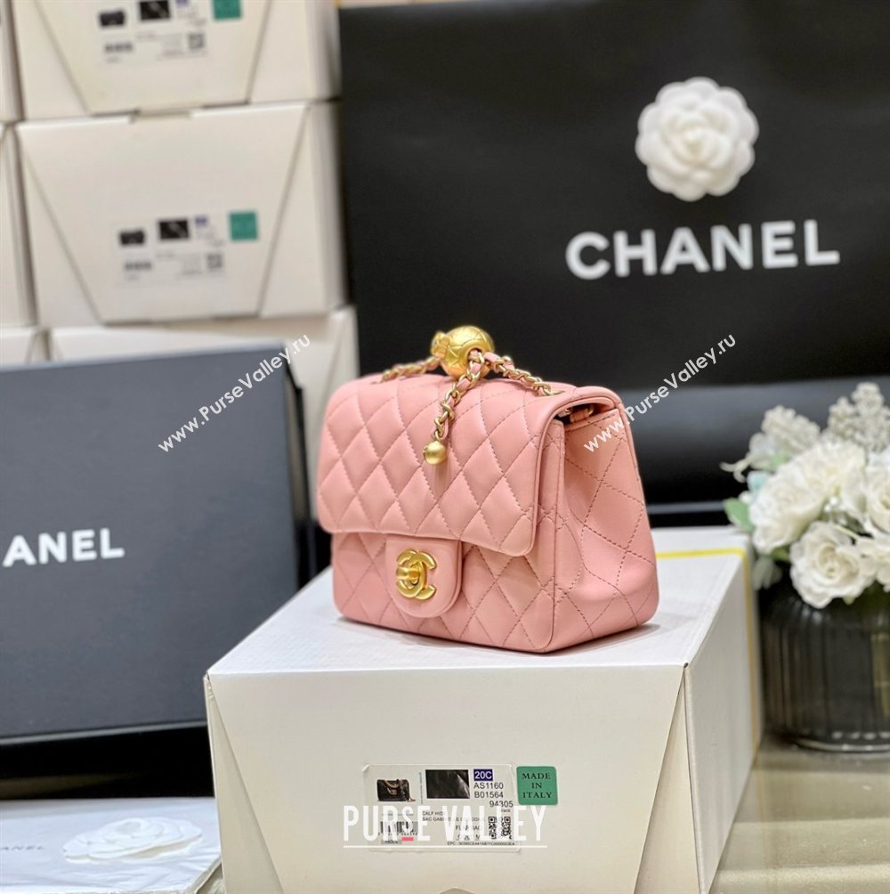 chanel Gold BALL LEATHER MINI flap bag AS1786 pink (ORIGINAL QUALITY) (SHUNYANG-240222-01)