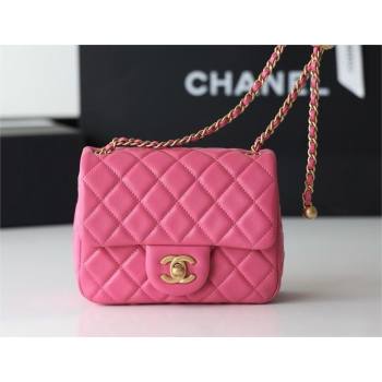 chanel Gold BALL LEATHER MINI flap bag AS1786 fuchsia (ORIGINAL QUALITY) (SHUNYANG-240222-06)