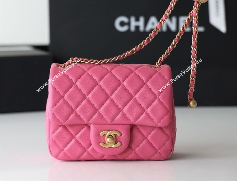 chanel Gold BALL LEATHER MINI flap bag AS1786 fuchsia (ORIGINAL QUALITY) (SHUNYANG-240222-06)