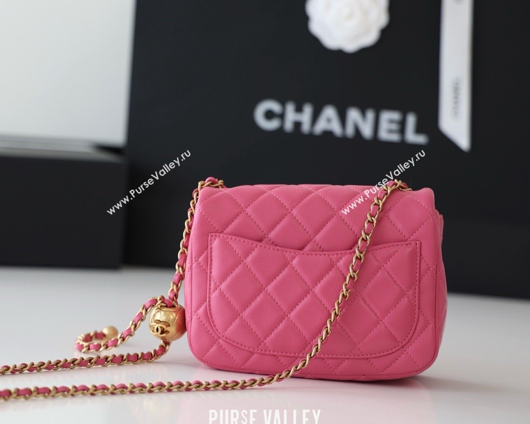 chanel Gold BALL LEATHER MINI flap bag AS1786 fuchsia (ORIGINAL QUALITY) (SHUNYANG-240222-06)