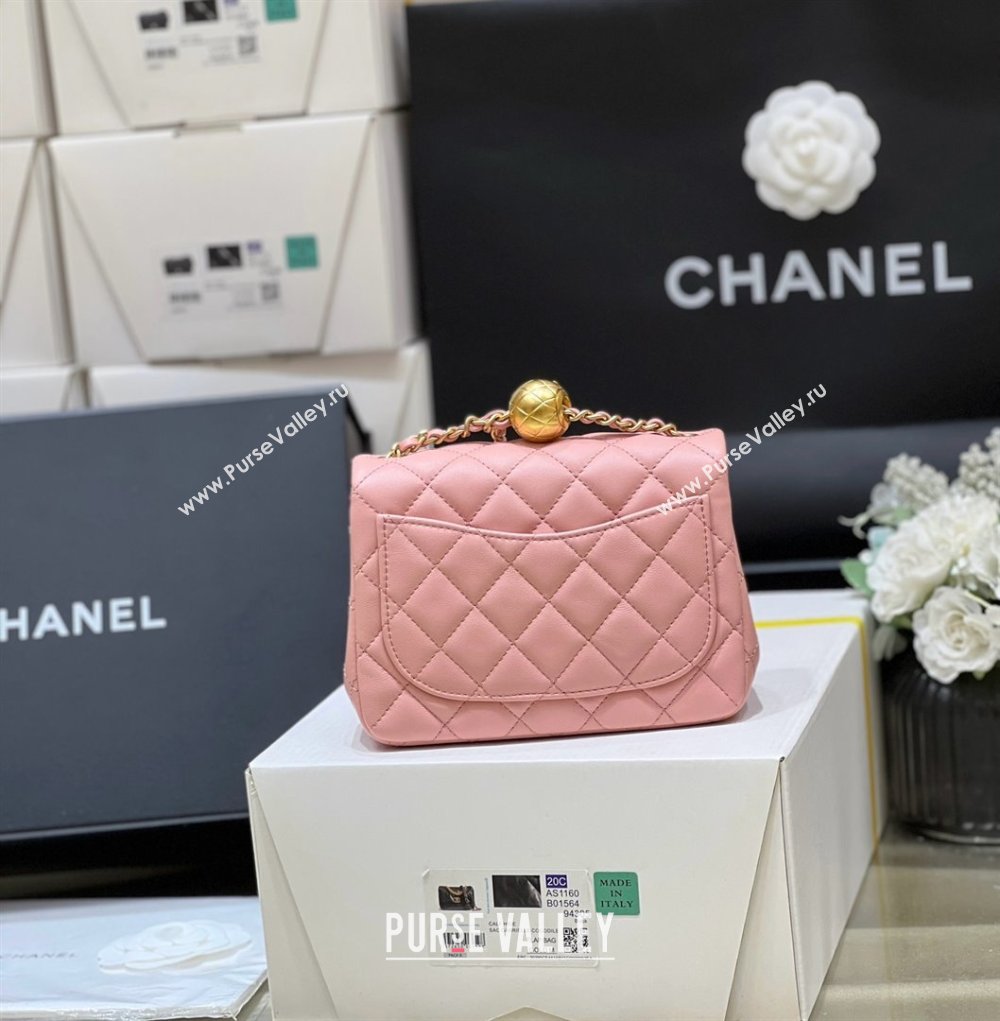 chanel Gold BALL LEATHER MINI flap bag AS1786 pink (ORIGINAL QUALITY) (SHUNYANG-240222-01)