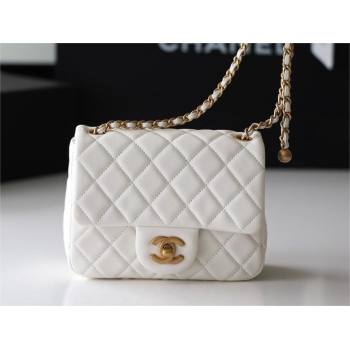 chanel Gold BALL LEATHER MINI flap bag AS1786 white(ORIGINAL QUALITY) (SHUNYANG-240222-08)