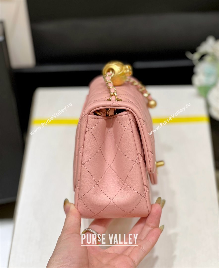 chanel Gold BALL LEATHER MINI flap bag AS1786 pink (ORIGINAL QUALITY) (SHUNYANG-240222-01)