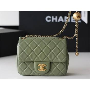 chanel Gold BALL LEATHER MINI flap bag AS1786 army green(ORIGINAL QUALITY) (SHUNYANG-240222-09)