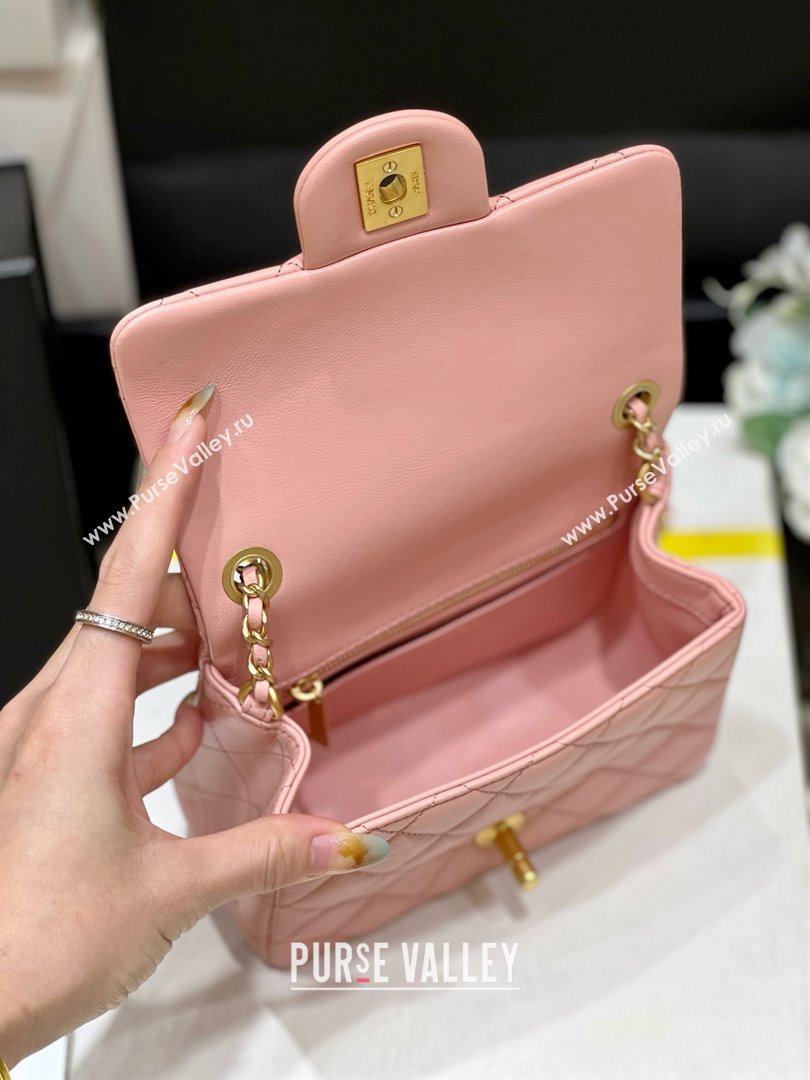 chanel Gold BALL LEATHER MINI flap bag AS1786 pink (ORIGINAL QUALITY) (SHUNYANG-240222-01)