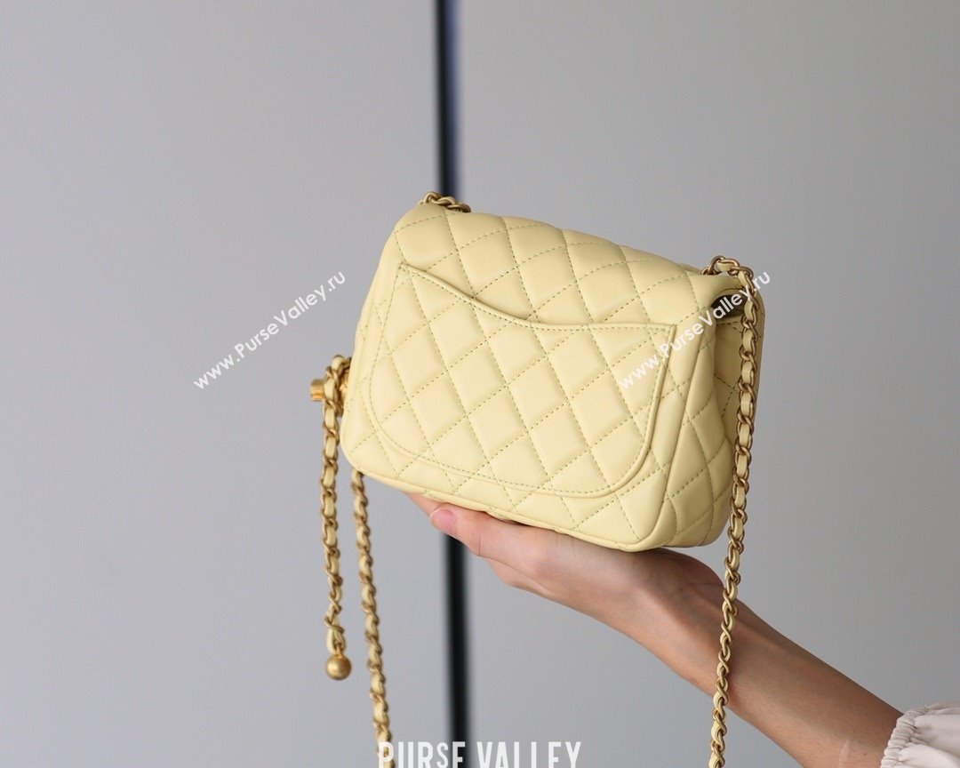 chanel Gold BALL LEATHER MINI flap bag AS1786 YELLOW(ORIGINAL QUALITY) (SHUNYANG-240222-10)