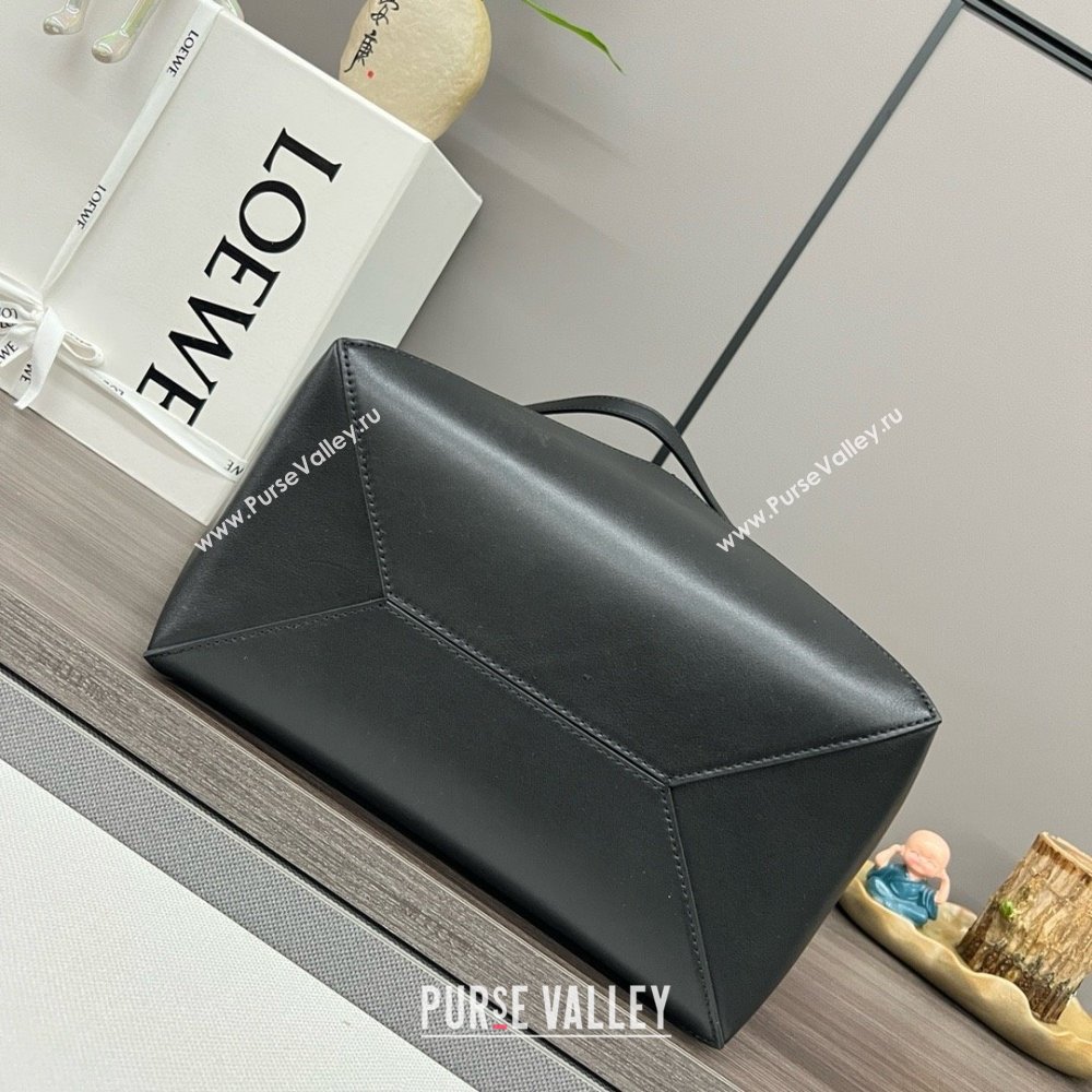 LOEWE Puzzle Fold Tote in shiny calfskin 052316 black 2024 (yongsheng-240329-22)