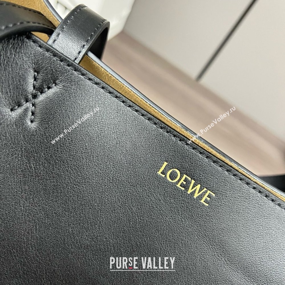 LOEWE Puzzle Fold Tote in shiny calfskin 052316 black 2024 (yongsheng-240329-22)