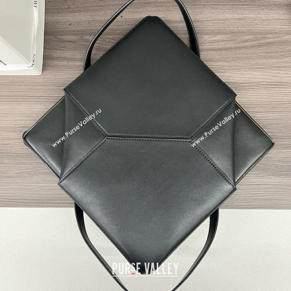 LOEWE Puzzle Fold Tote in shiny calfskin 052316 black 2024 (yongsheng-240329-22)