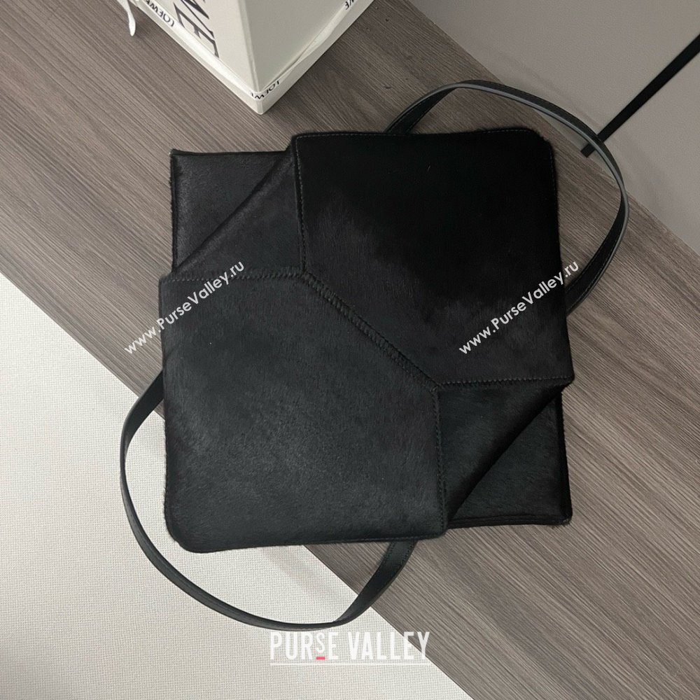 LOEWE Puzzle Fold Tote in black suede leather 052316 2024 (yongsheng-240329-24)