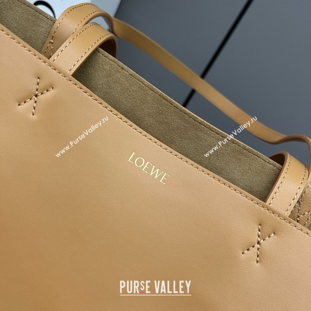 LOEWE Puzzle Fold Tote in shiny calfskin 052316 Warm Desert/Black 2024 (yongsheng-240329-29)