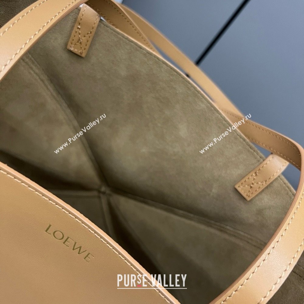 LOEWE Puzzle Fold Tote in shiny calfskin 052316 Warm Desert/Black 2024 (yongsheng-240329-29)